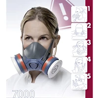 Demi-masque contre les gaz, vapeurs, poussières série 7000 EasyLock - MOLDEX