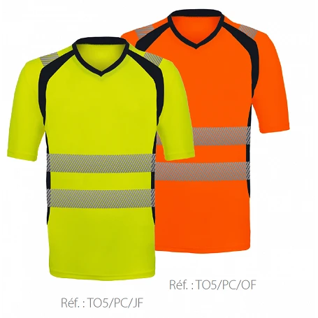 T-shirt de travail haute visibilité manches courtes TO5 - CODUPAL