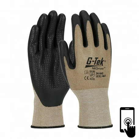 Gants G-TEK tricotés nylon avec enduction Neofoam et picots 34-645 (1 paire) - PIP