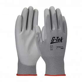1 paire de gants tricotés polyester poignée lisse et enduction PU 33-FG313/G-EN - PIP