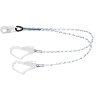 Longe fourche en corde tressée 1,5 m avec mousquetons - KRATOS