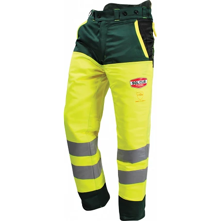 Pantalon bûcheron anti-coupure haute visibilité Classe 1 GLOW - SOLIDUR