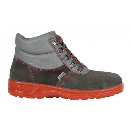 BRODEQUIN CROUTE VELOURS ANTHRACITE/CUIR GRIS/SEM.ANT.APT DACHDECKER GREY O3 SRC FO - COFRA