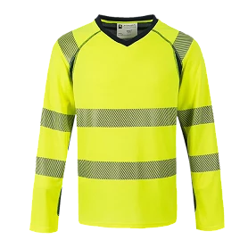 T-shirt de travail haute visibilité manches longues 100 % polyester TO7 - CODUPAL