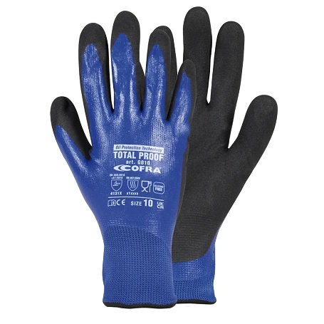 Pack de 10 gants de travail nitrile Total proof - COFRA